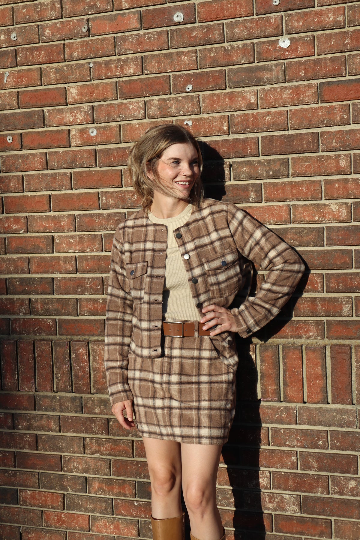 Debra Brushed Plaid Jacket