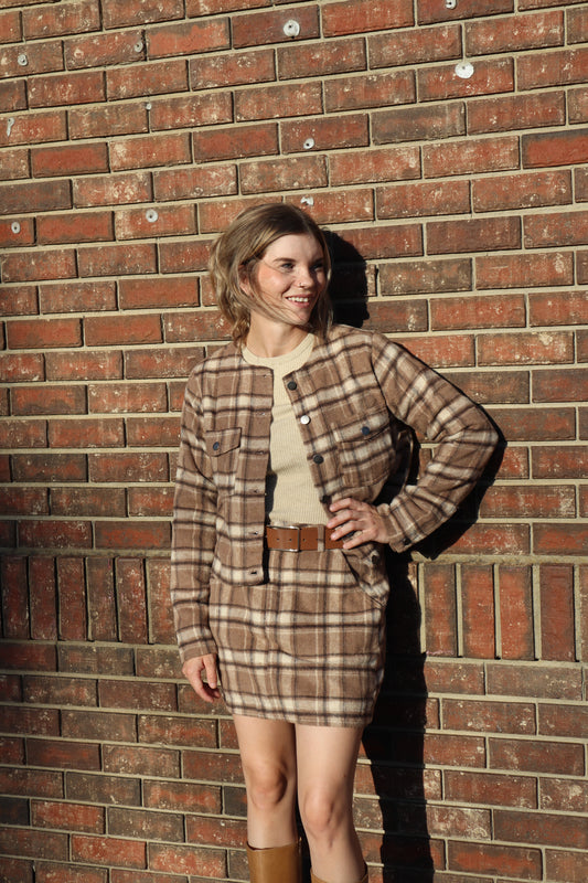 Debra Brushed Plaid Jacket