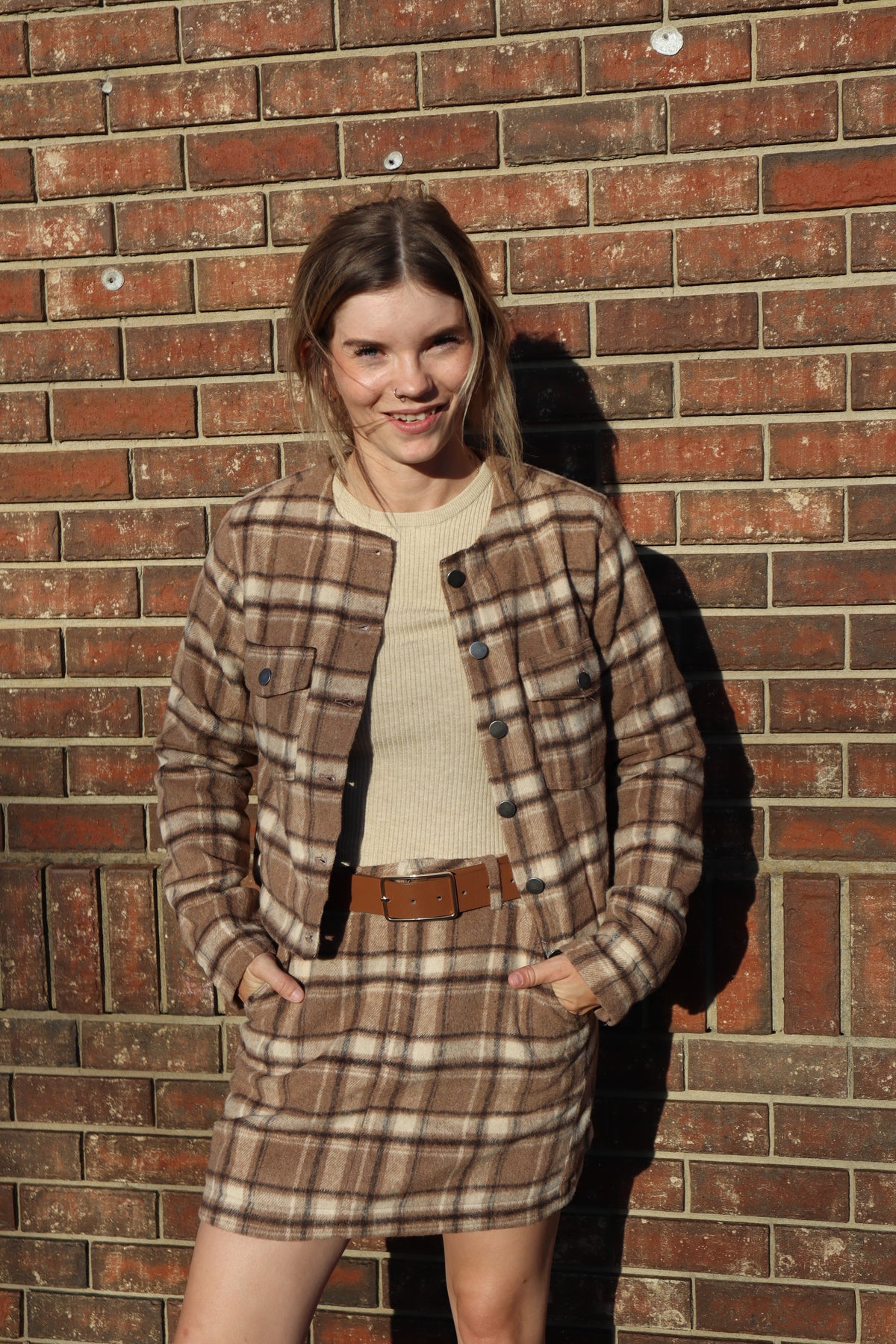 Debra Brushed Plaid Jacket