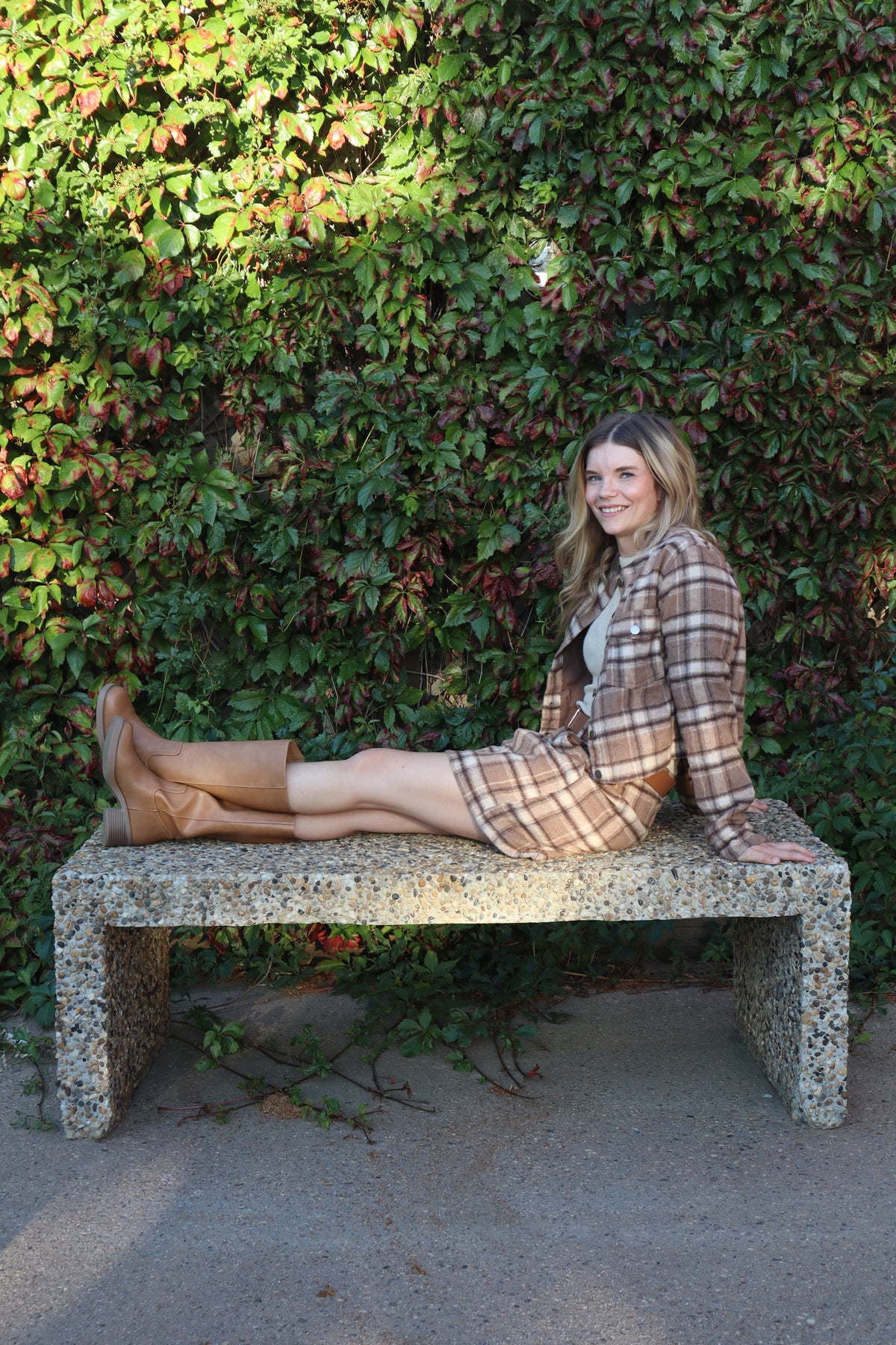Debra Brushed Plaid Mini Skirt