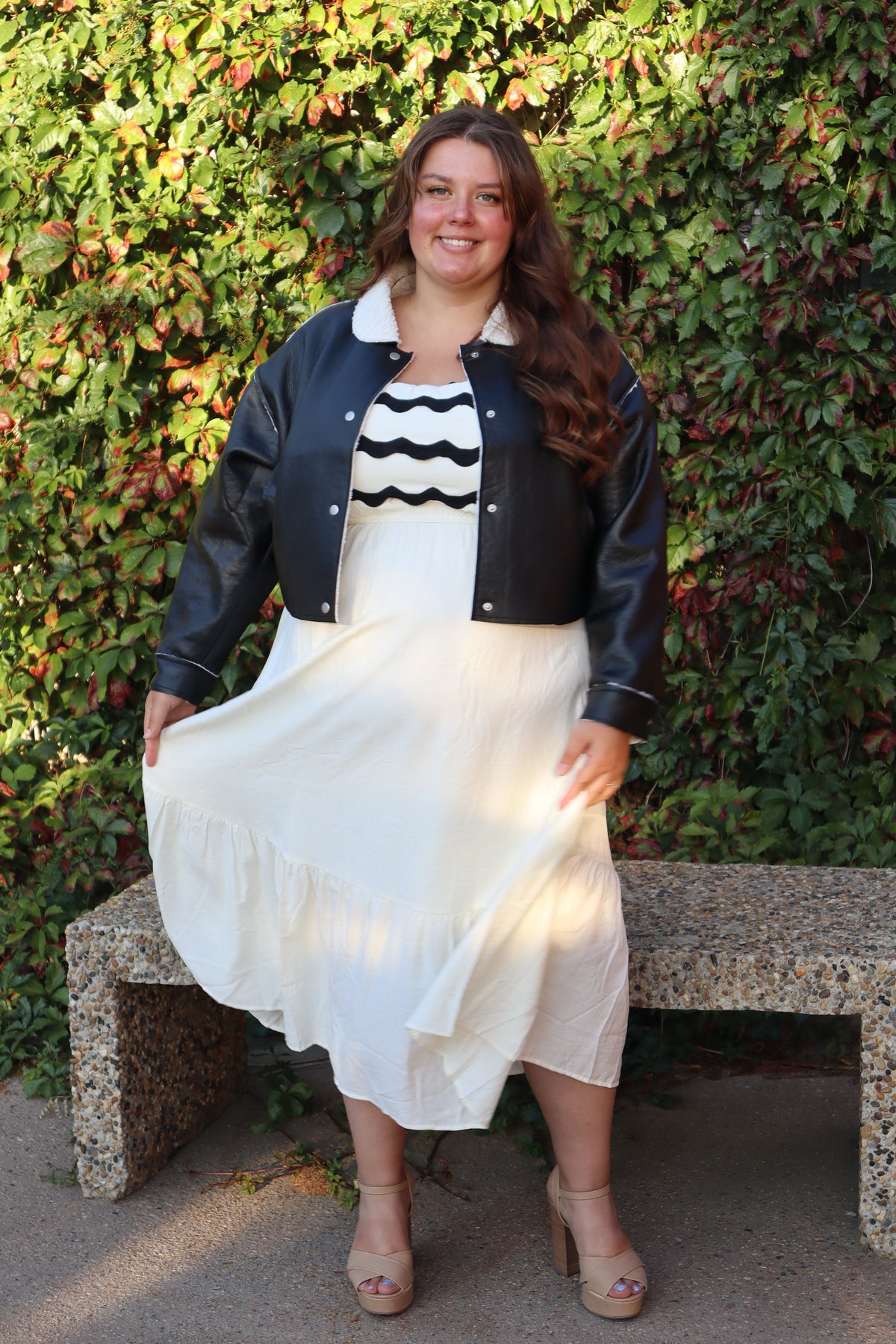 '+ Amren Wavy Detail Midi Dress