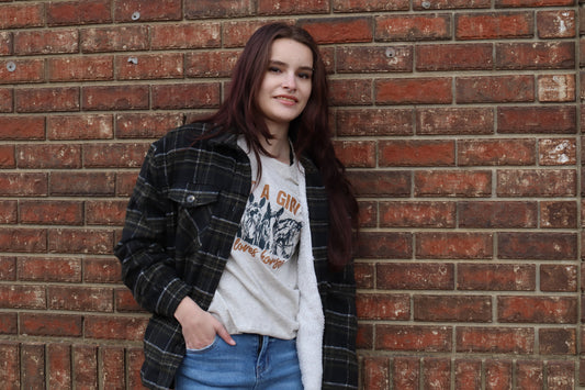 Long Sleeve Inside Faux Fur Brushed Plaid Jacket