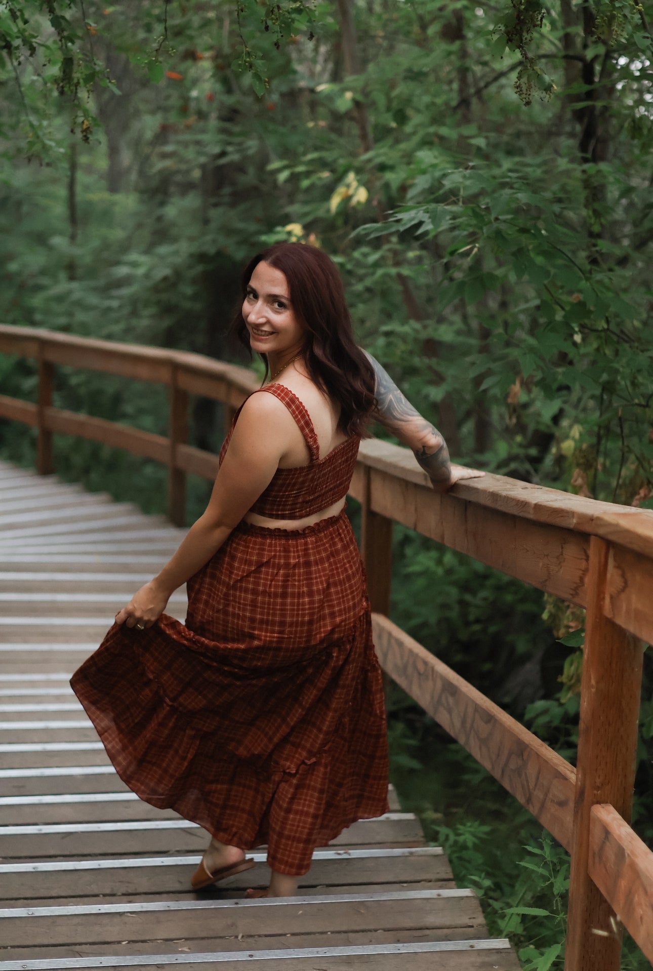 Kasandra Plaid Handkerchief Midi Skirt