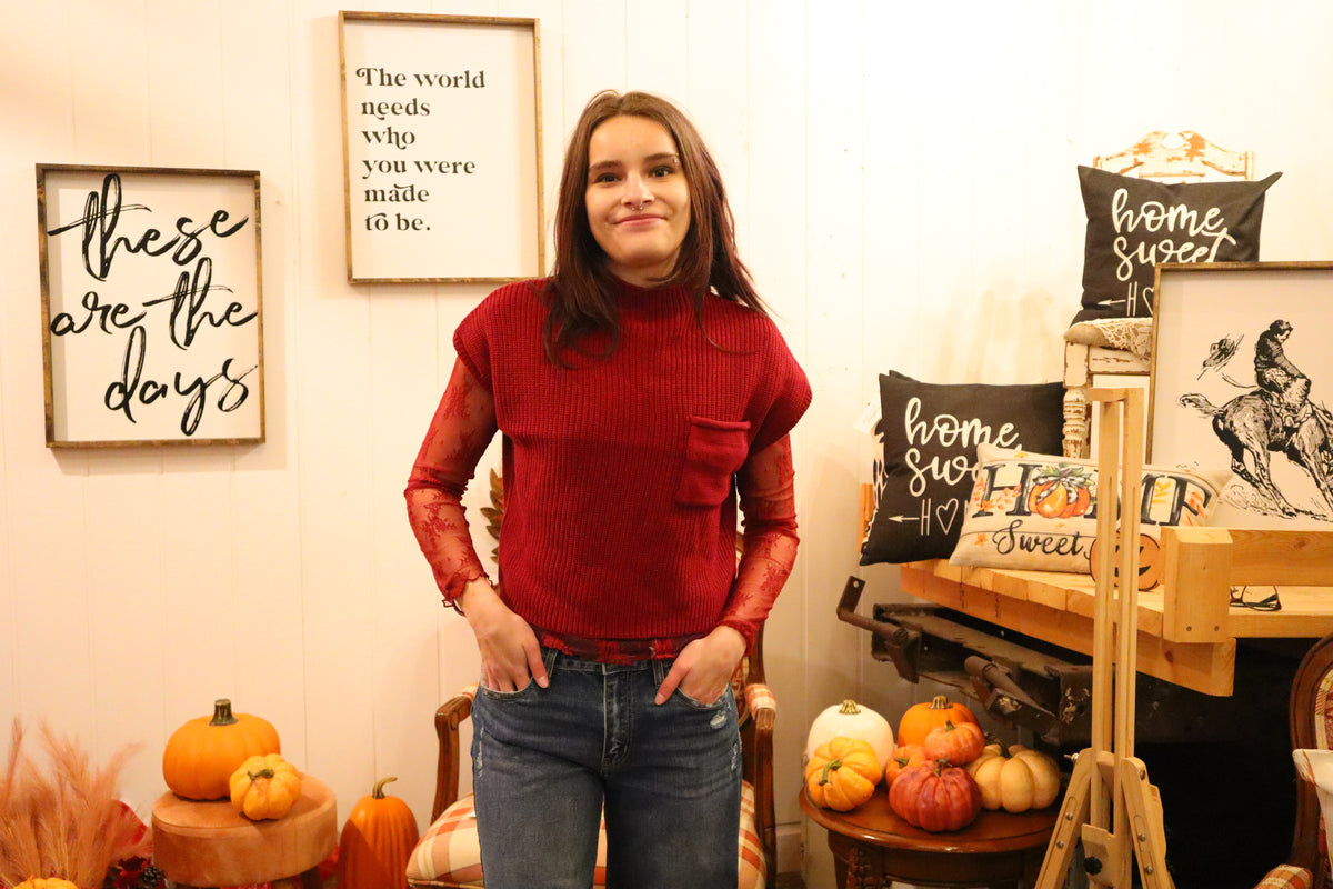 Short Sleeve Knit Sweater