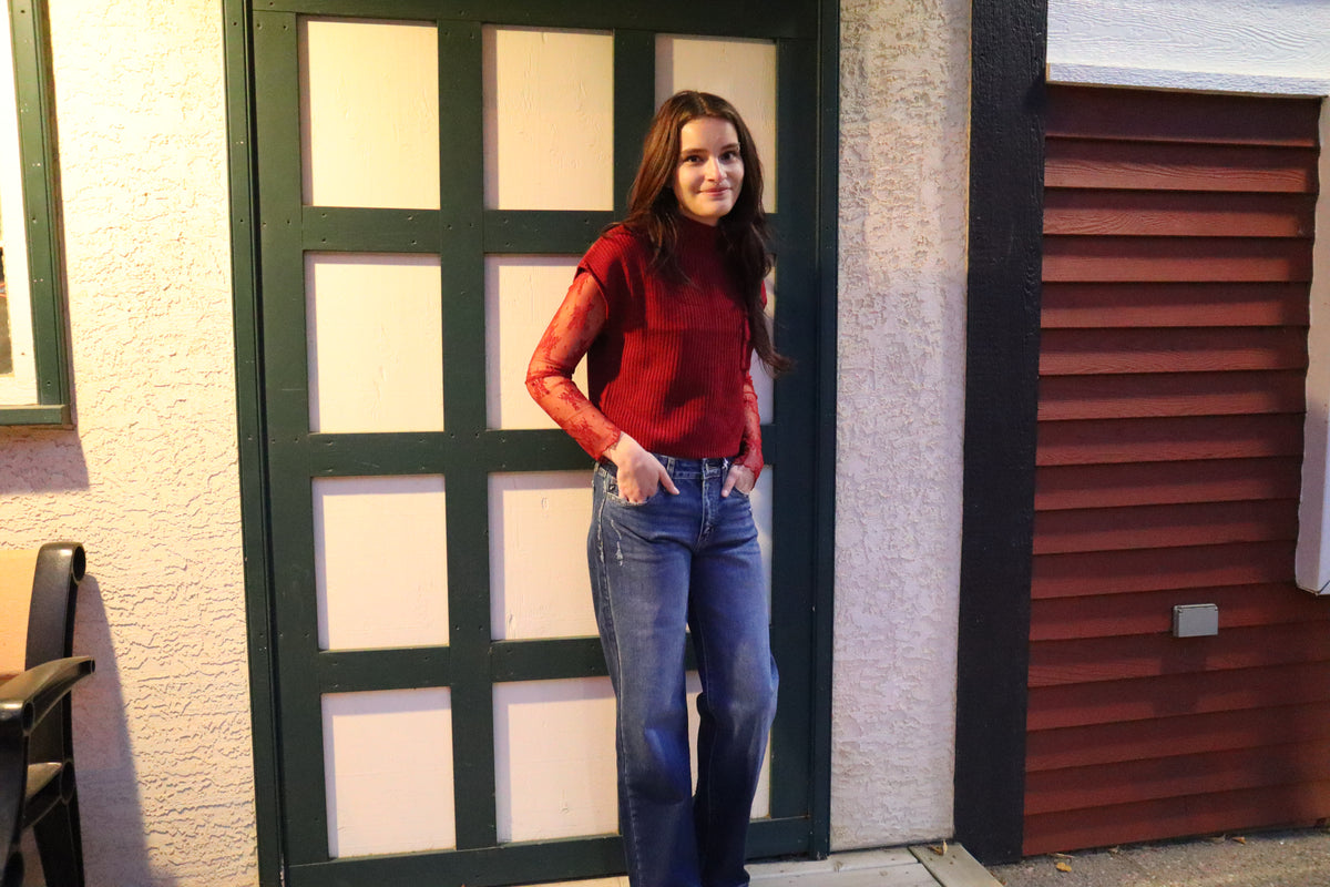 Short Sleeve Knit Sweater