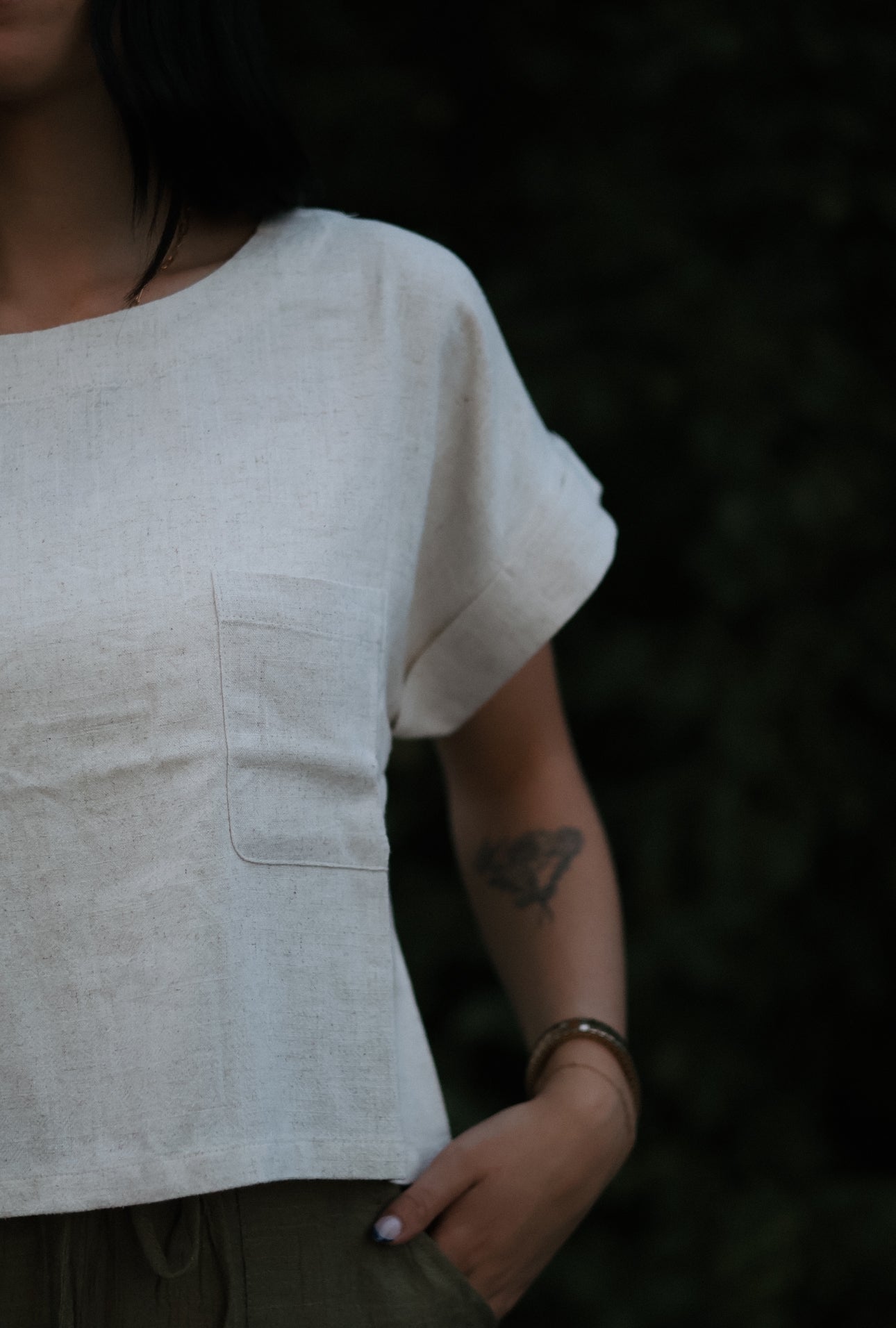 Cara Linen Short Sleeve Top
