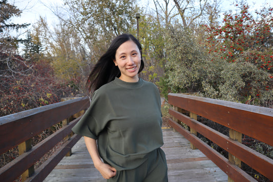Ribbed Round Neck Tee - Olive