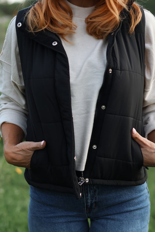 Molly Puff Vest- Black