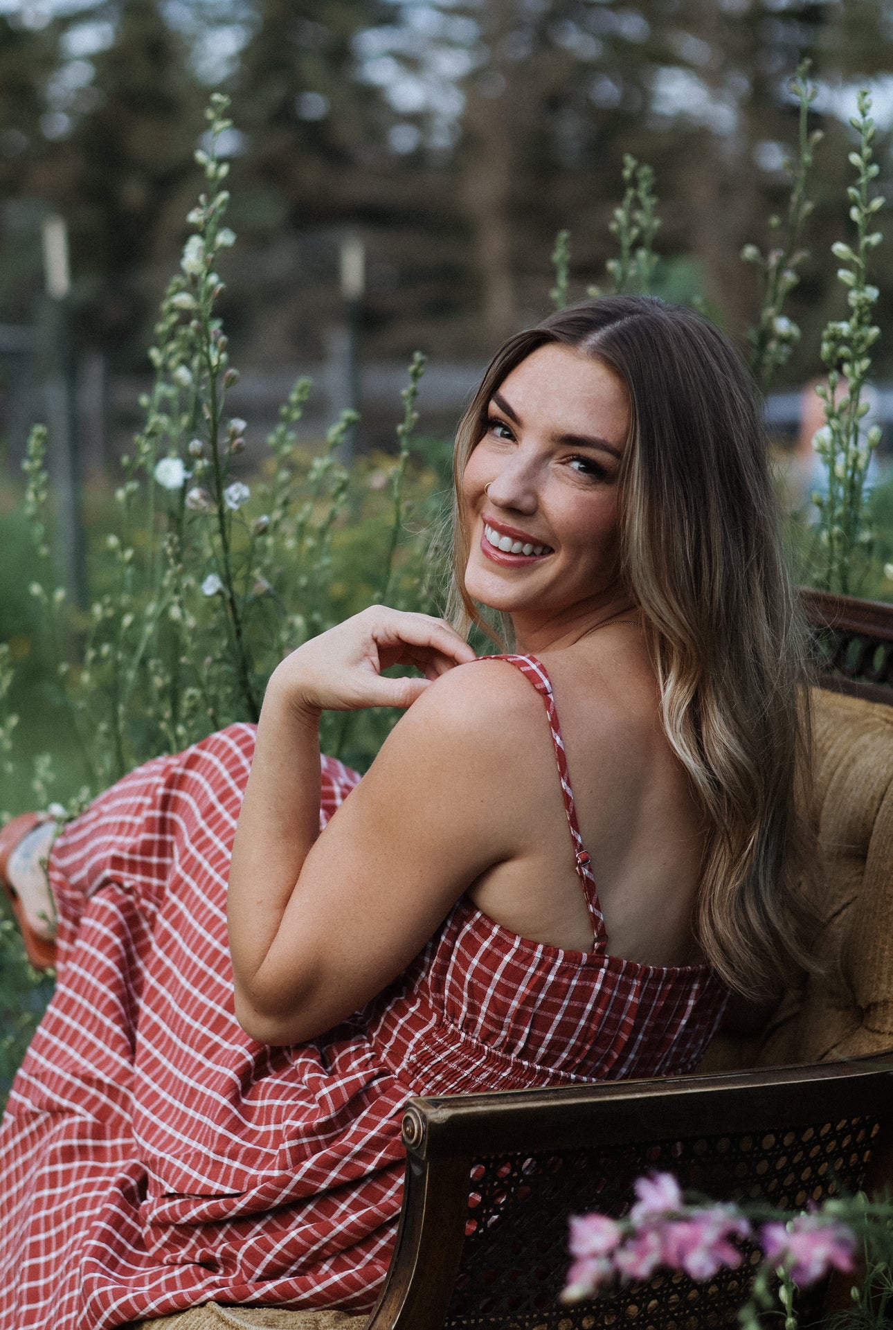 Victoria Plaid Midi Dress