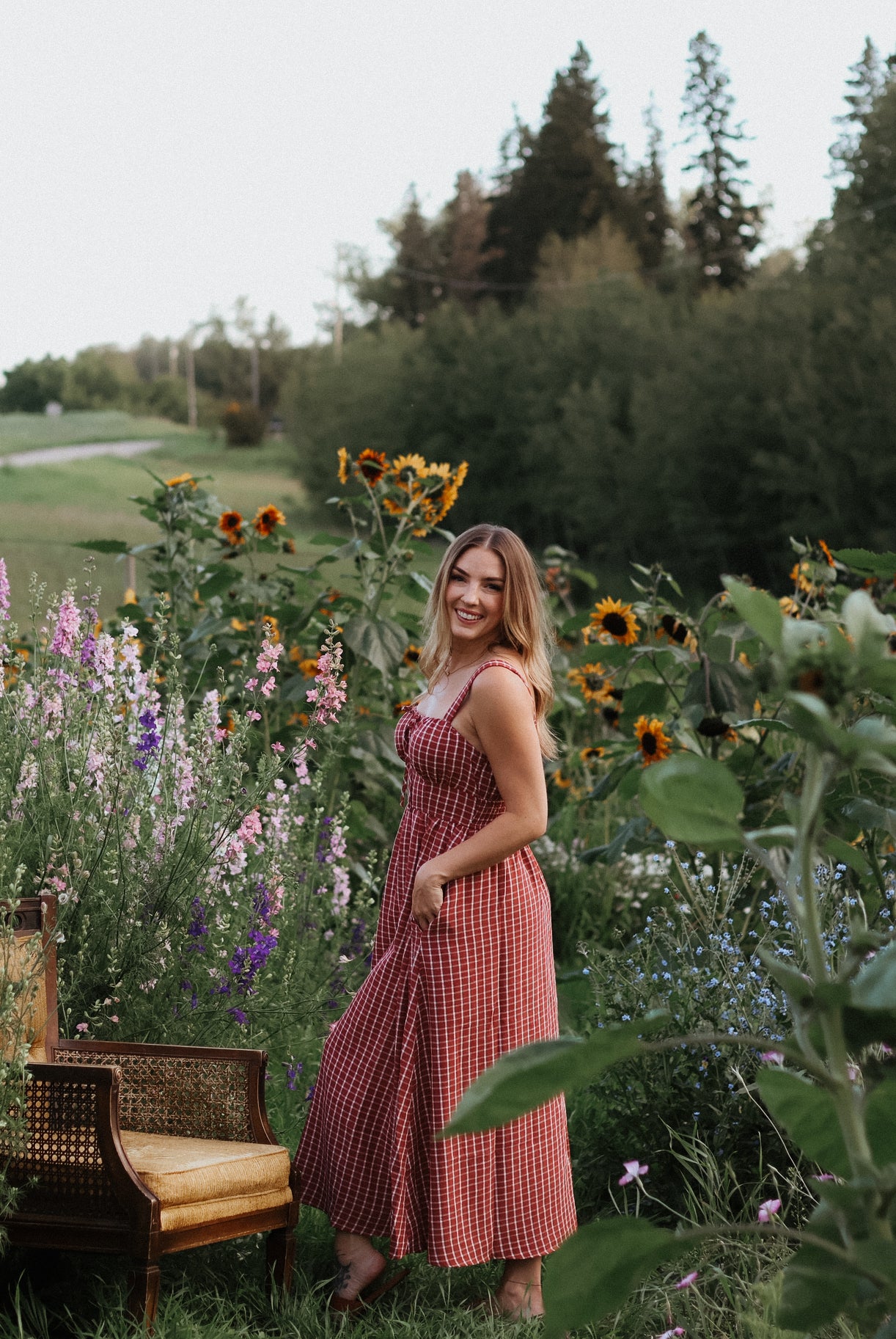 Victoria Plaid Midi Dress