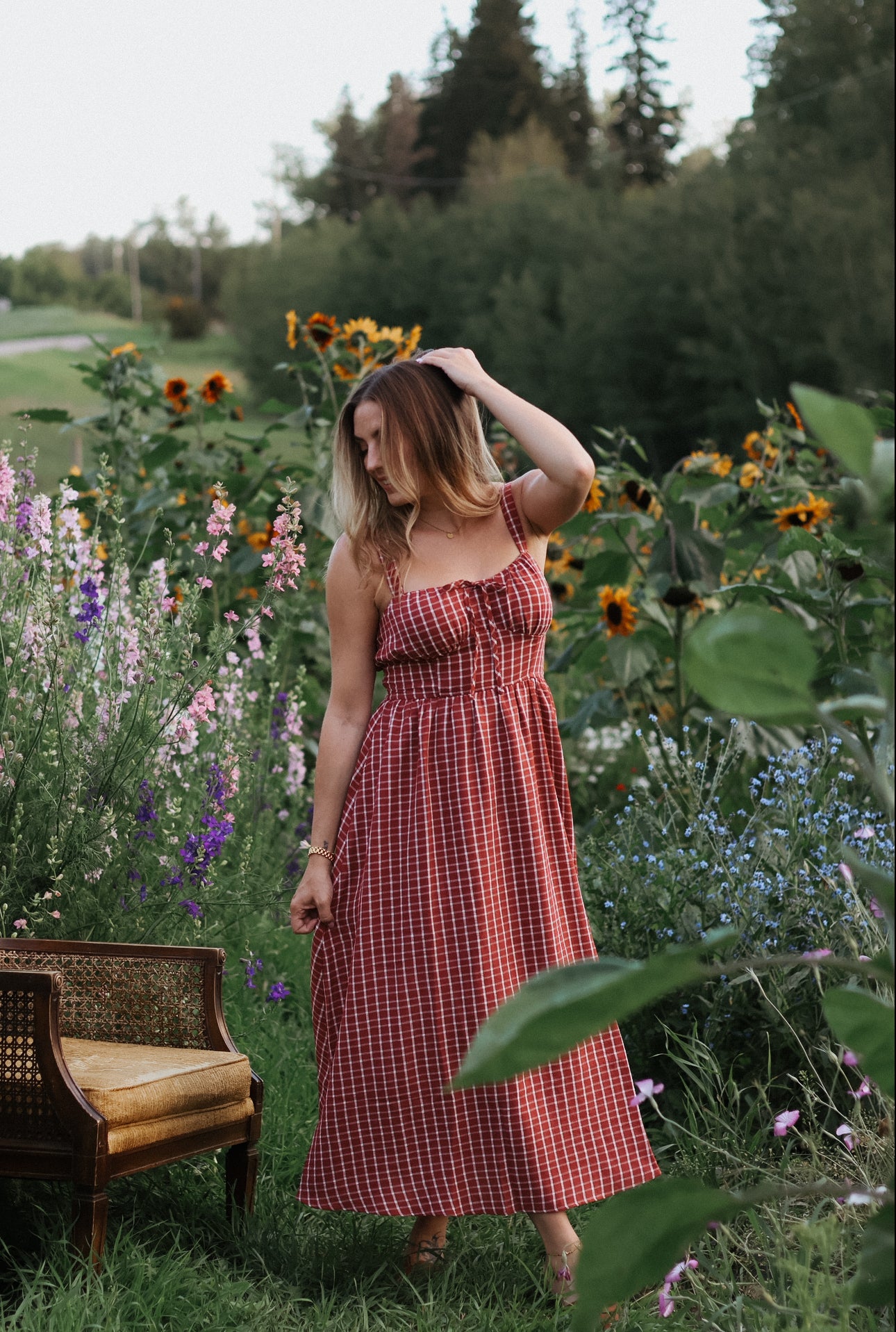 Victoria Plaid Midi Dress