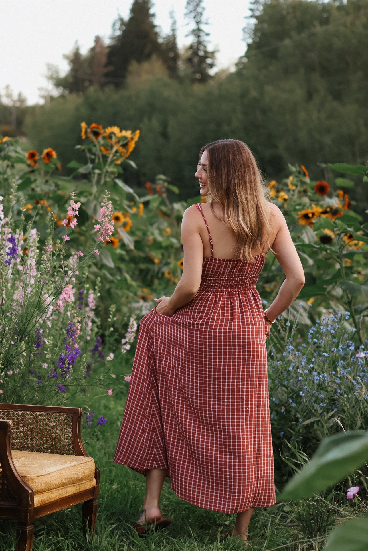 Victoria Plaid Midi Dress