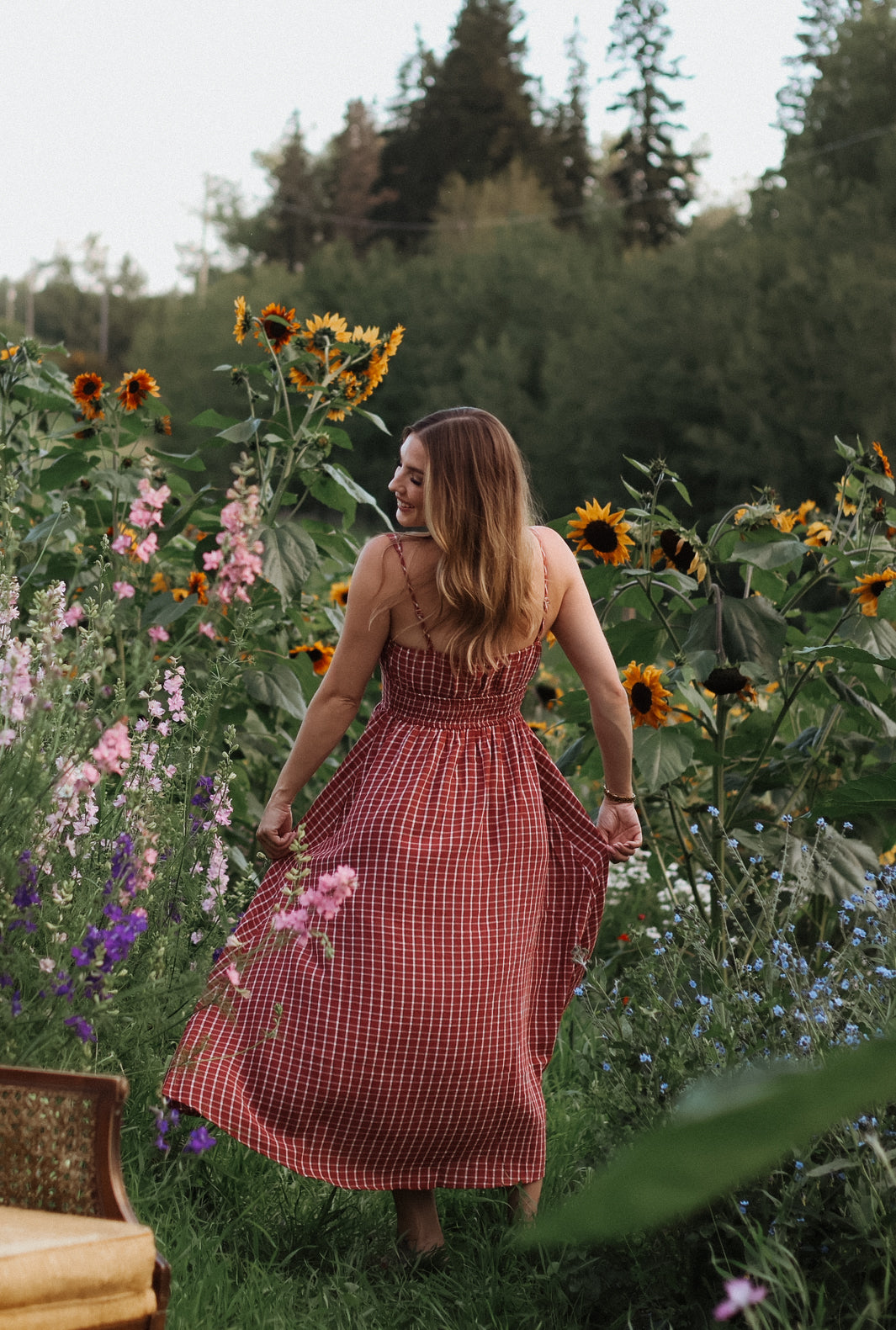 Victoria Plaid Midi Dress