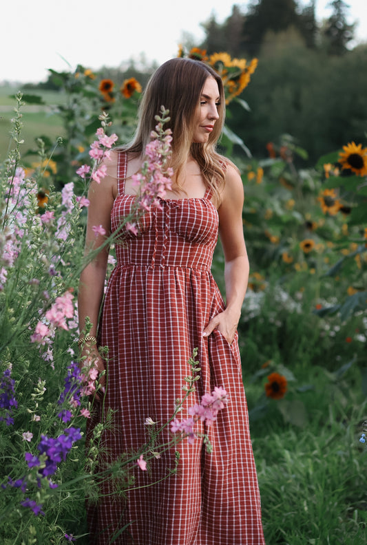 Victoria Plaid Midi Dress