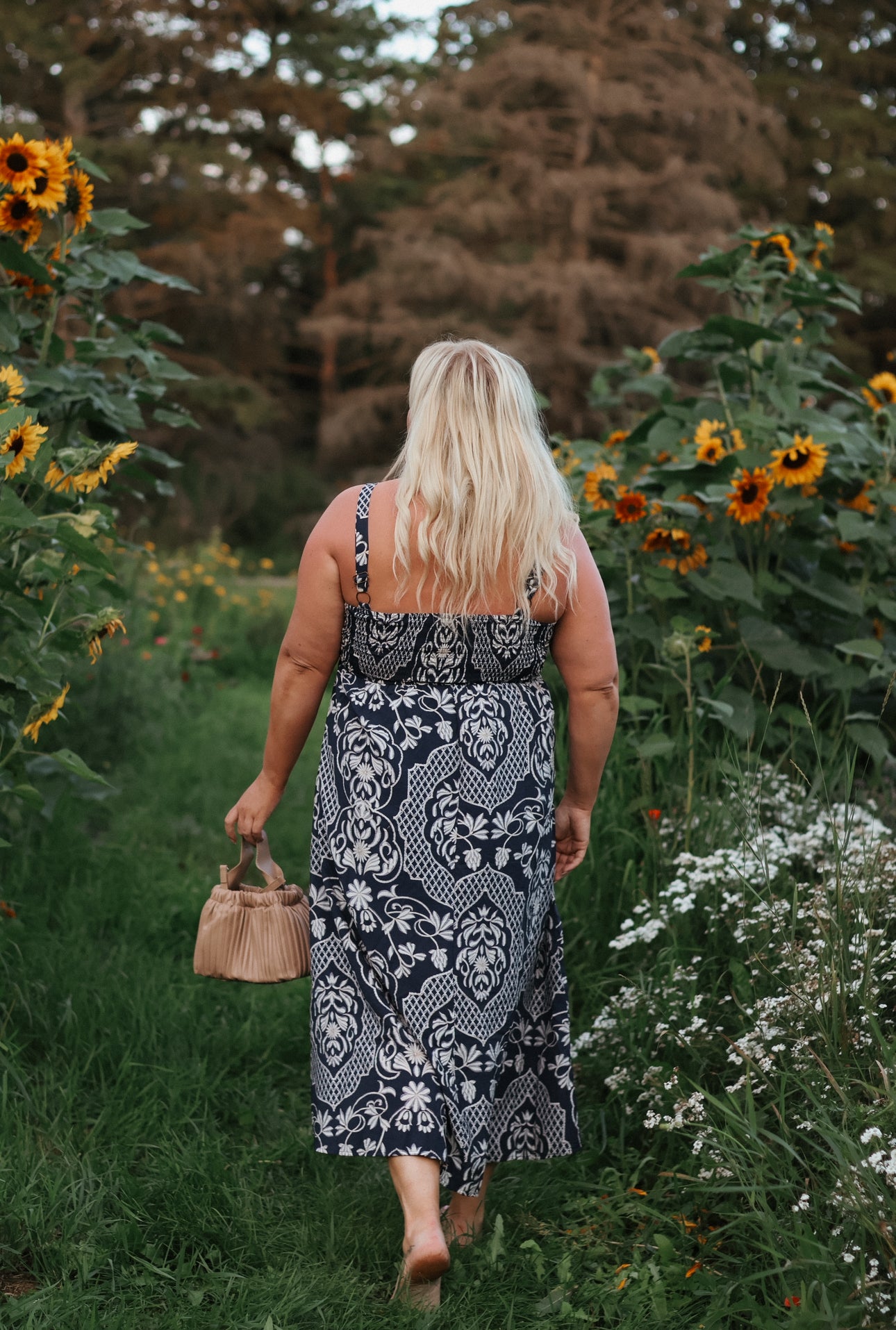Charlotte Damask Midi Dress