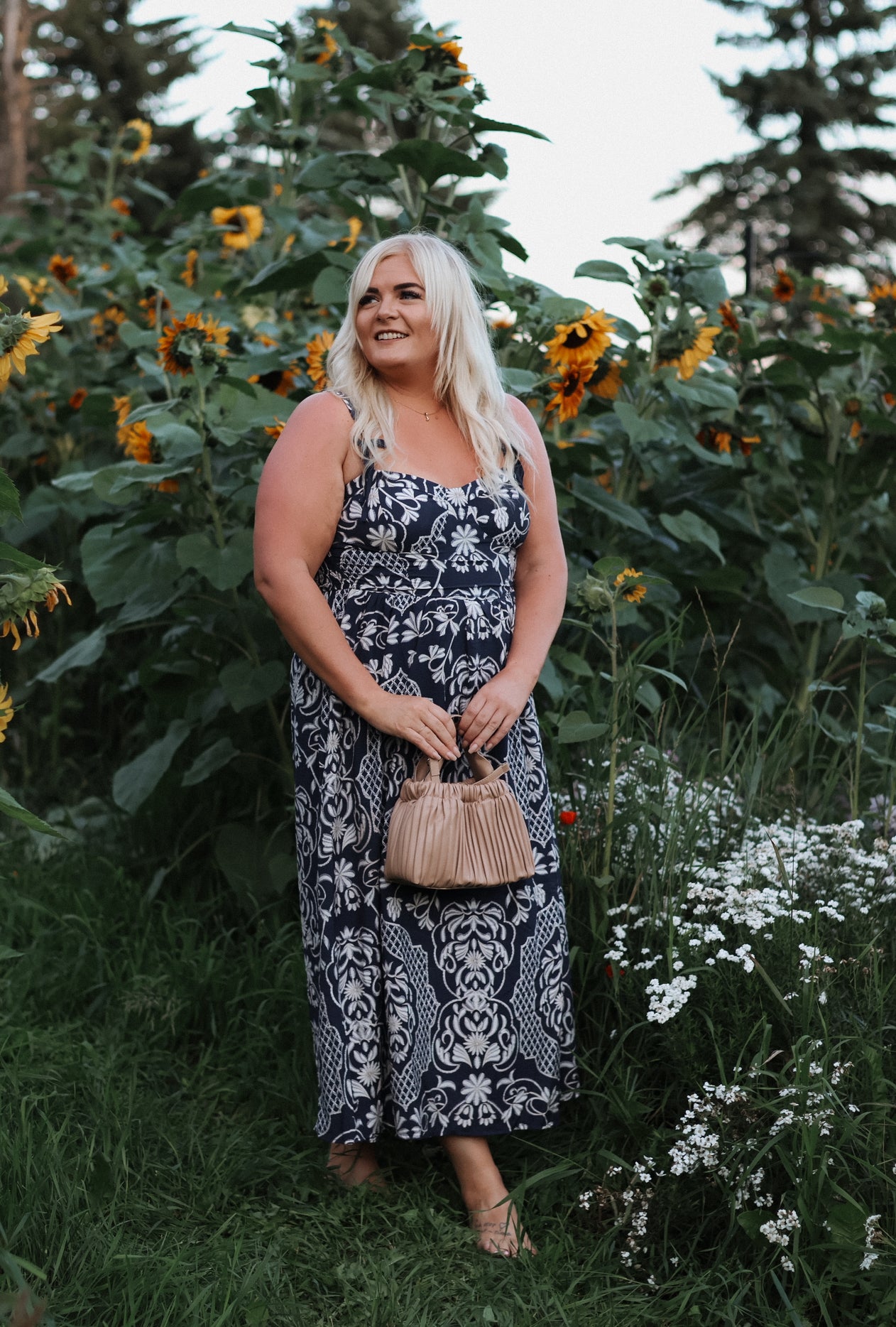 Charlotte Damask Midi Dress