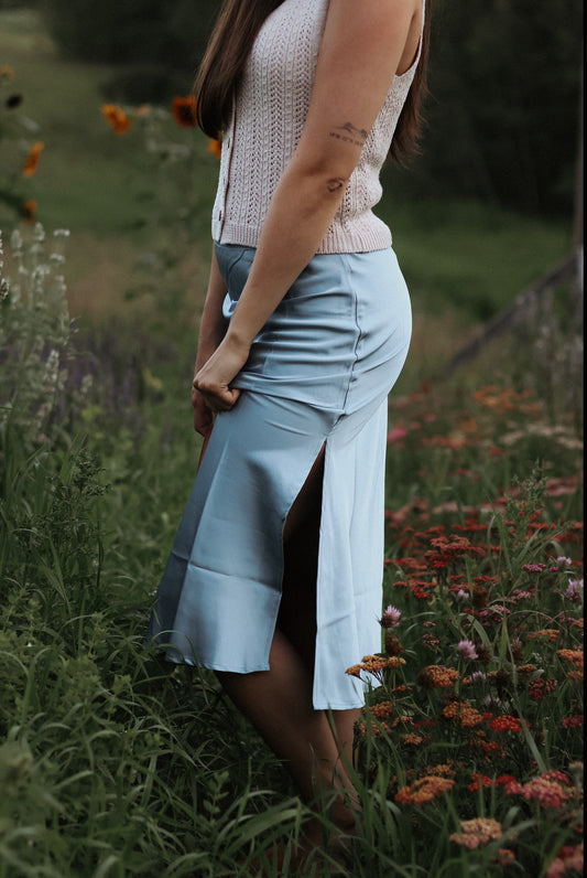 Clara Side Slit Midi Skirt