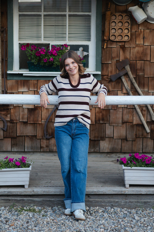 Amanda Striped Collared Sweater