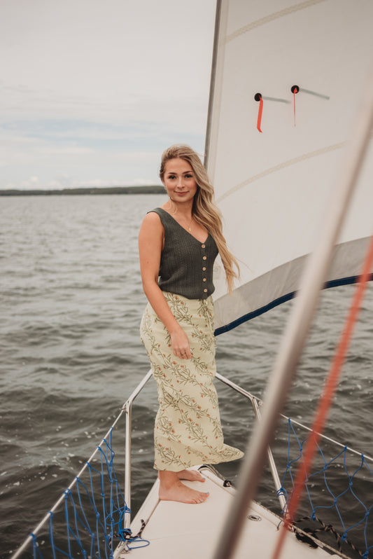 Molly Floral Linen Skirt