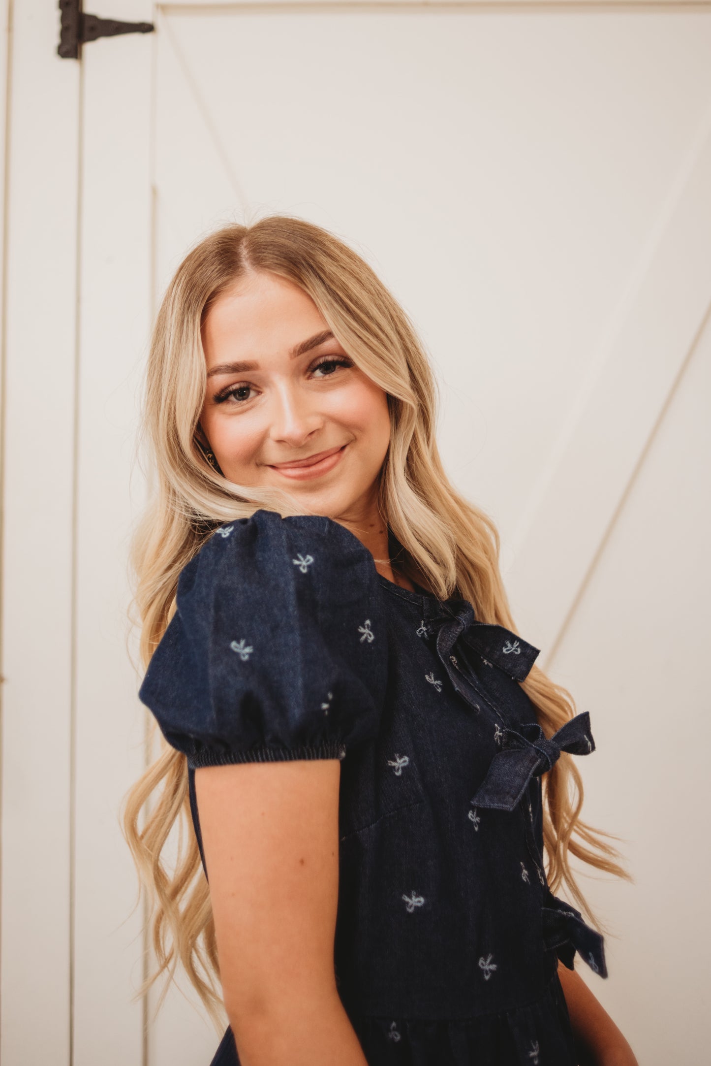 Dana Puff Sleeve Denim Tie Dress