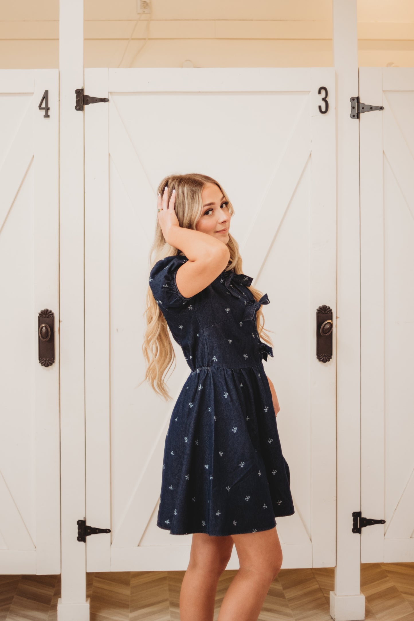 Dana Puff Sleeve Denim Tie Dress