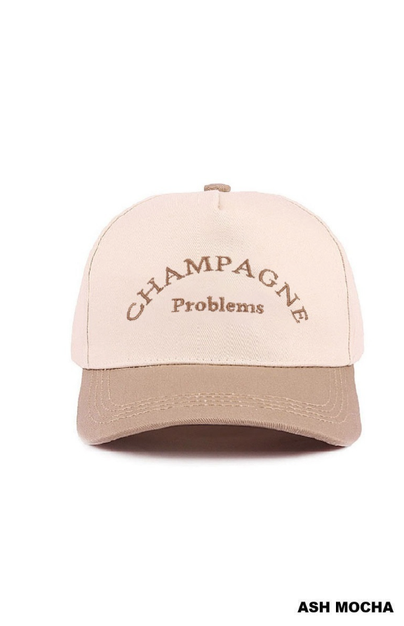 Baseball Cap - Champagne Problems - Ash Mocha
