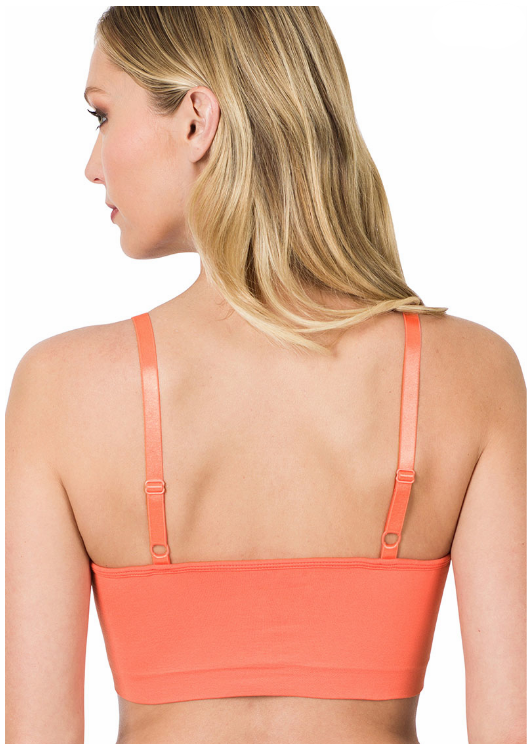 Criss Cross Padded Bralette- Coral