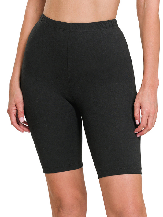 Katie Brushed Biker Short - Black