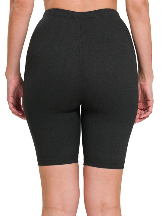 Katie Brushed Biker Short - Black