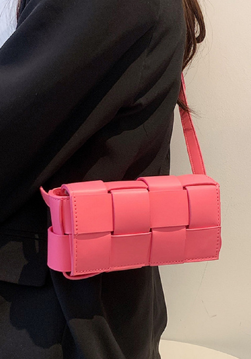 Modern Woven Crossbody - Pink