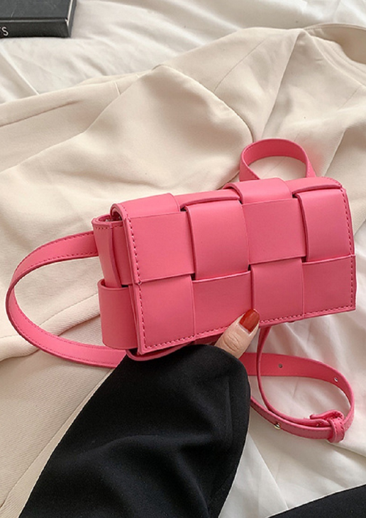 Modern Woven Crossbody - Pink