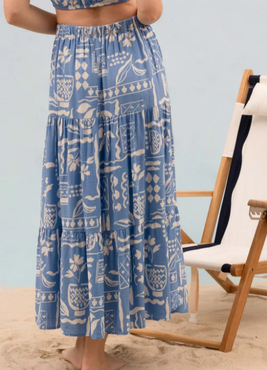 Jenna Boho Tiered Midi Skirt