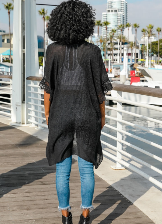 Scalloped Lace Kimono