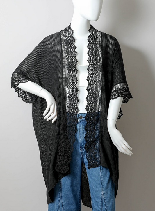 Scalloped Lace Kimono