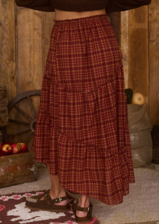Kasandra Plaid Handkerchief Midi Skirt