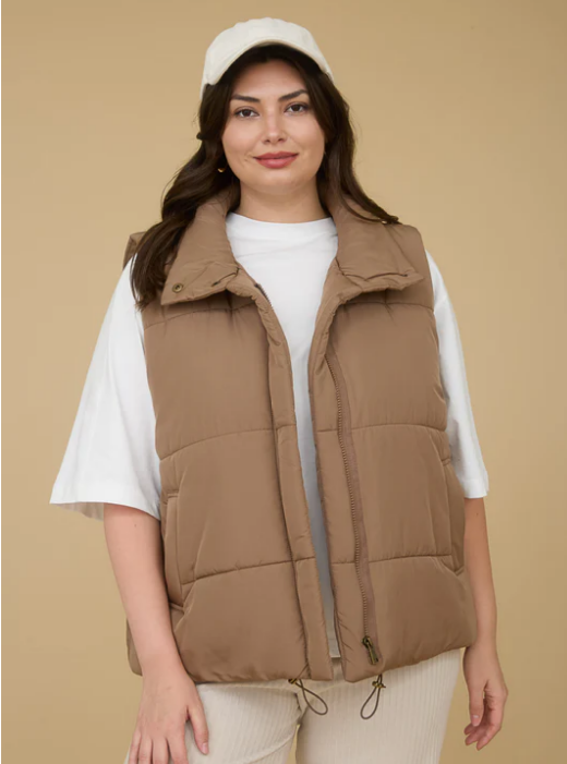 +Mindy Puffer Vest - Mocha