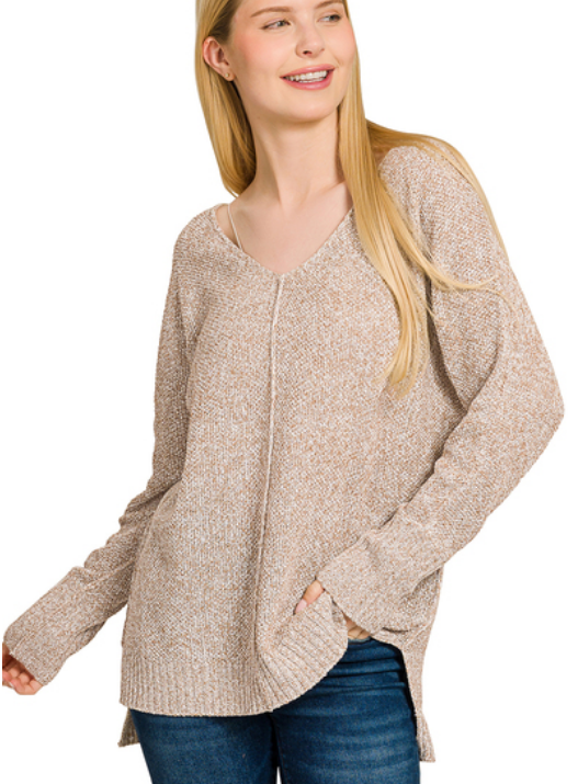 Tessa Center Seam Hi-Low Sweater
