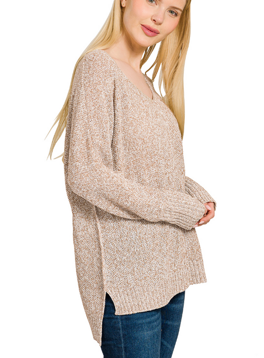 Tessa Center Seam Hi-Low Sweater