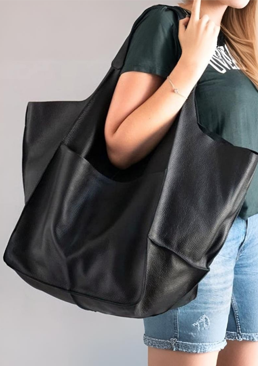 Hemsworth Vegan Leather Bag- Black