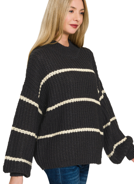 Renette Oversized Sweater-Black