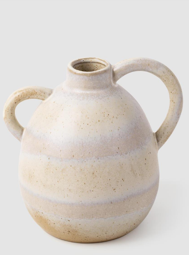 Reactive Glaze Ceramic Handled Vase