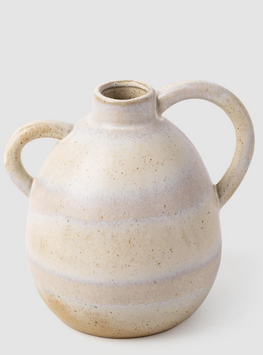 Reactive Glaze Ceramic Handled Vase