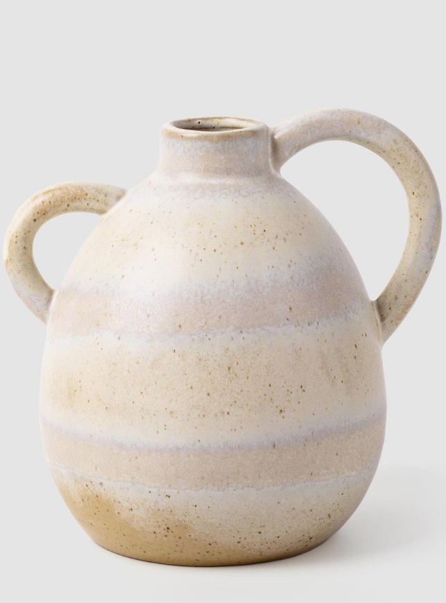 Reactive Glaze Ceramic Handled Vase