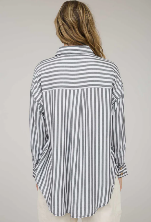 Taylor Striped Button Down Top