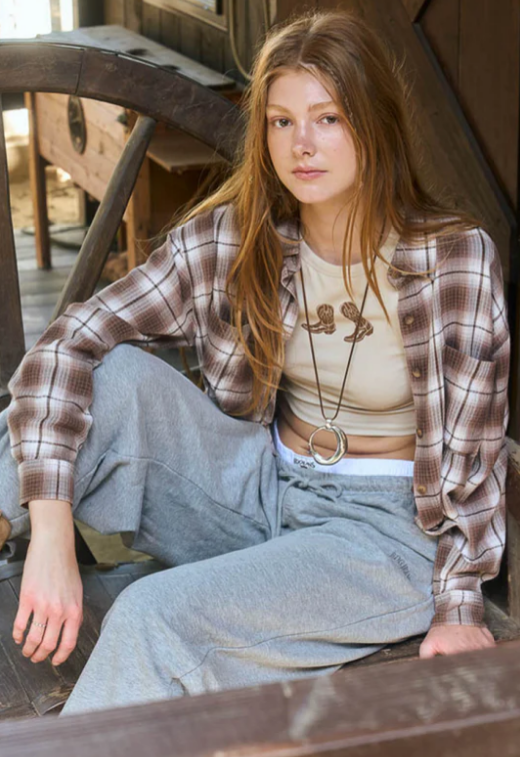 Kerri Plaid Boxy Button up