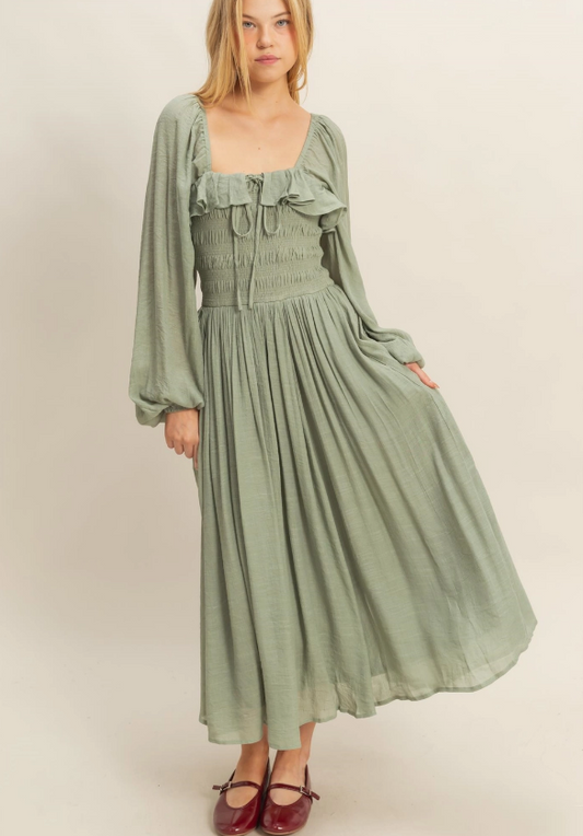 Maggie Smocked Puff Sleeve Dress