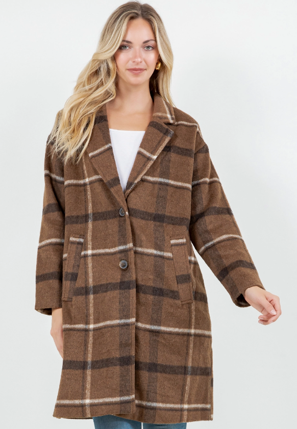 Anita Longline Plaid Jacket