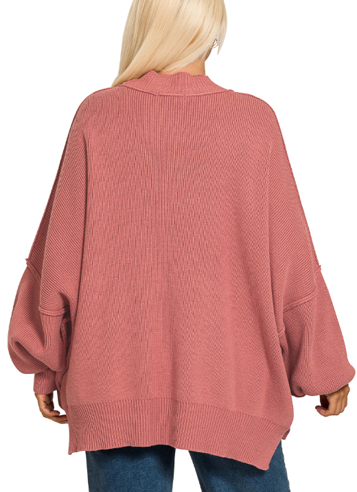 + Blake Oversized Side Slit- Rose