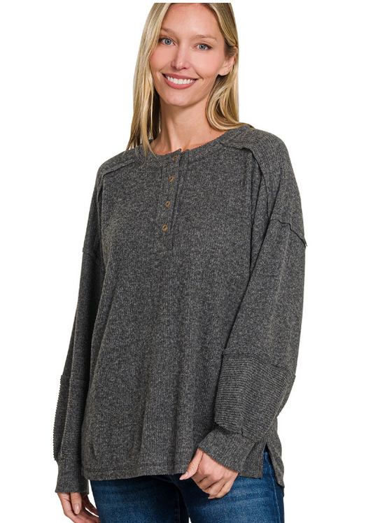 Isabel Oversized Ribbed Henley