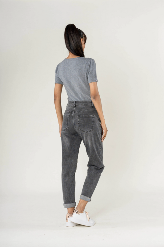 Annie Washed Grey Boyfriend Jean